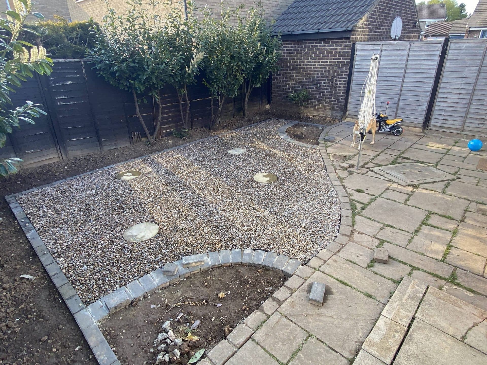garden with gravel and stepping stones scaled