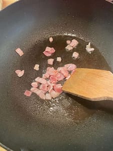 Frying Diced Bacon