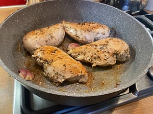 Pan fried chicken breasts In Pan