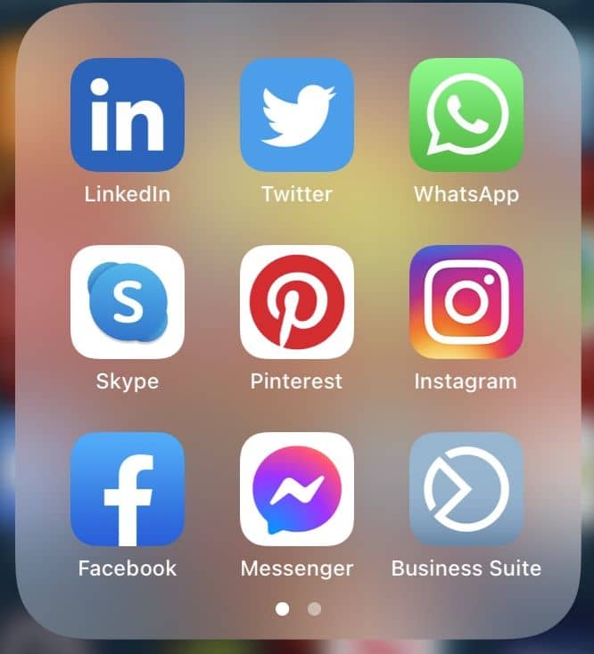 Social Media Icons on iphone