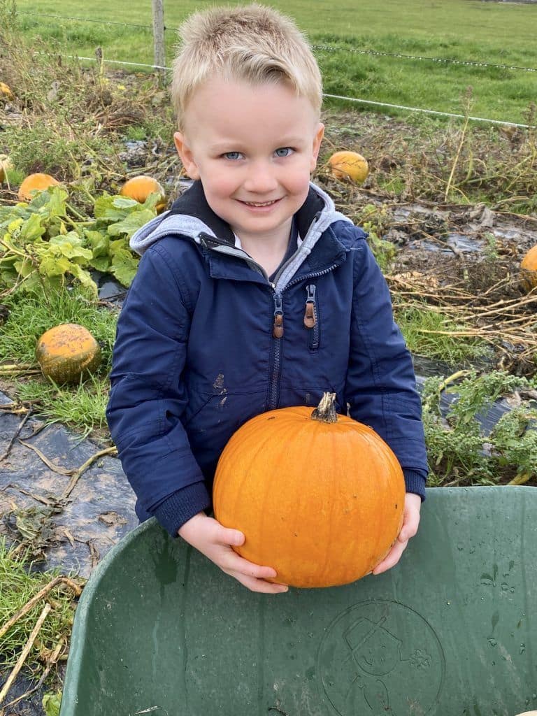 alfie holding pumpkin scaled