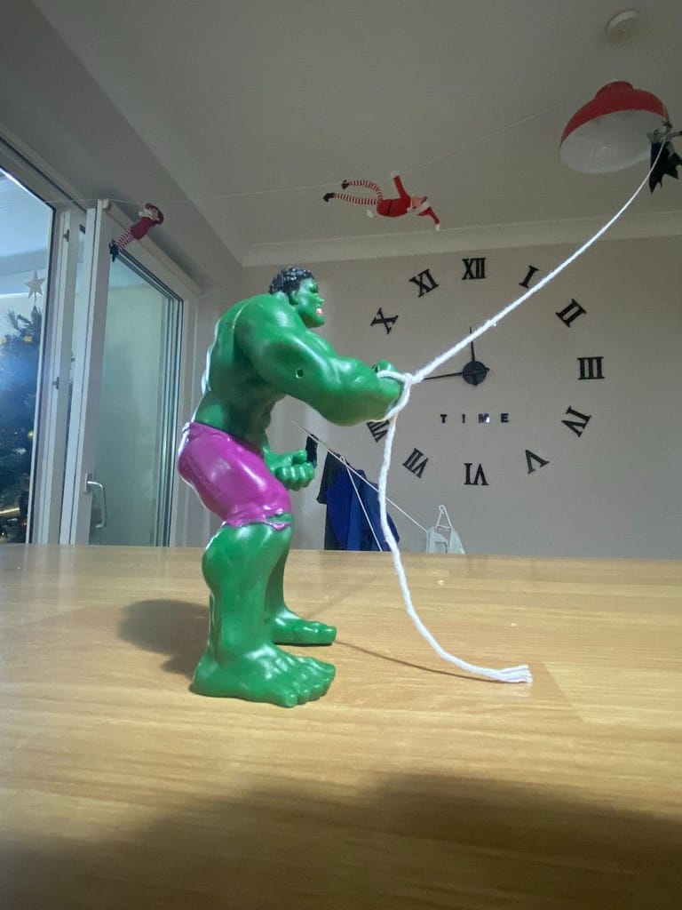 Hulk Holding Rope For Elf On The Shelf